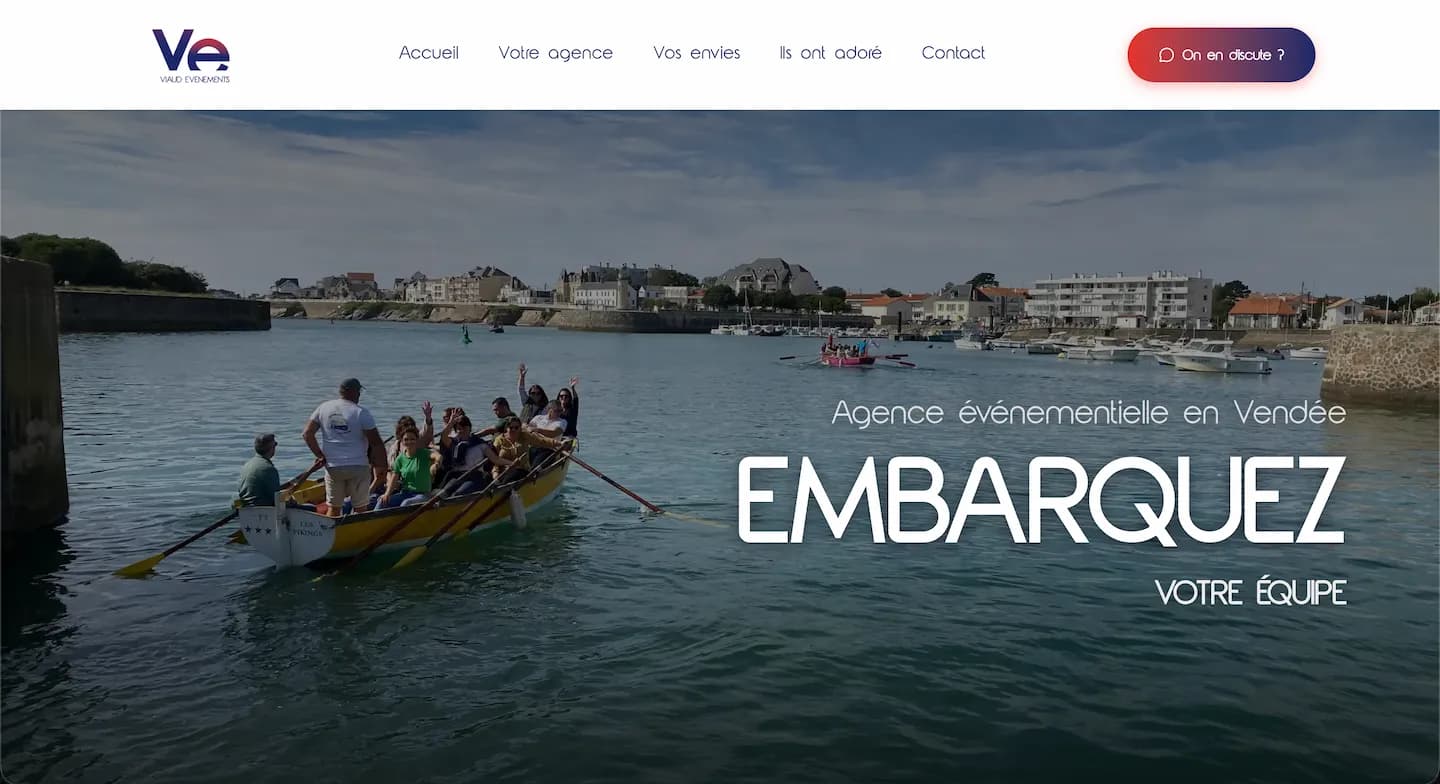 Aperçu desktop du site Viaud Événements réalisé par Thomas Chabot